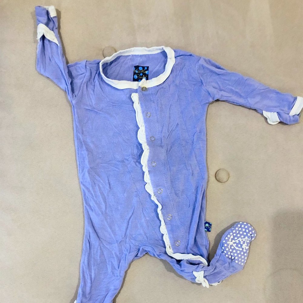 Kickee Pants Purple Ruffle Footie